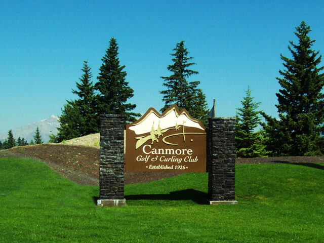 Canmore Golf Curling sign enhanced