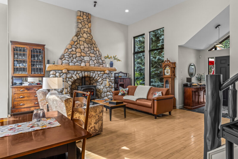 Terri Marc 160 Carey living area rock fireplace