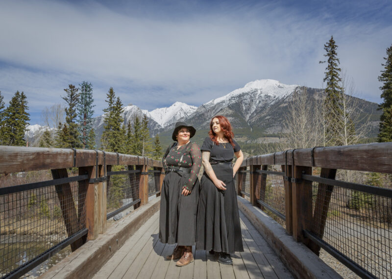 Canmore Banff Ghost Walk Sam and Witch on Bridge