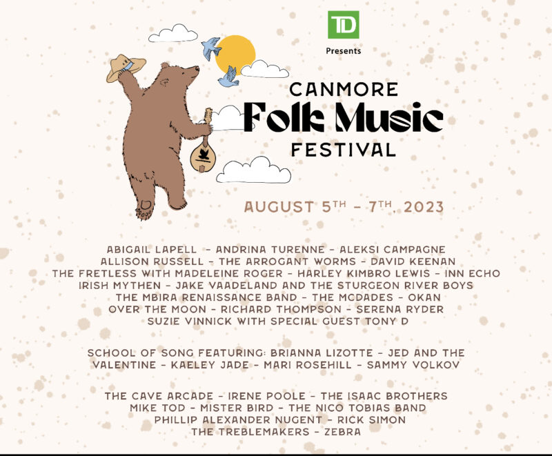Canmore Folk Fest 2023 Lineup