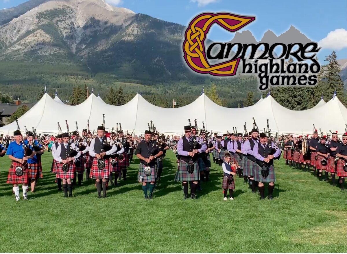 Canmore Highland Games pipers at fest