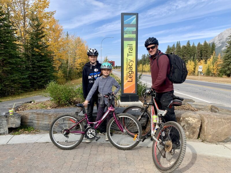 Legacy trail sign with family