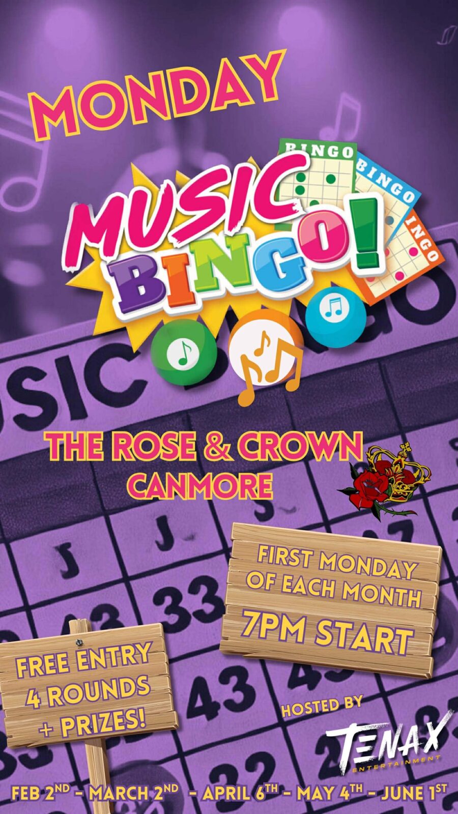 Rose and crown bingo 2026