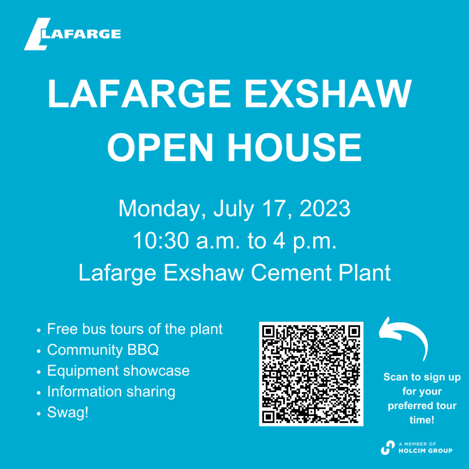 Lafarge Exshaw Power Plant Open House social graphic V1
