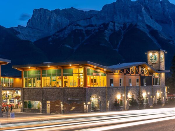 Downtown hostel at night