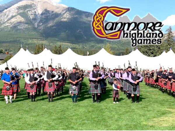 Canmore Highland Games pipers at fest